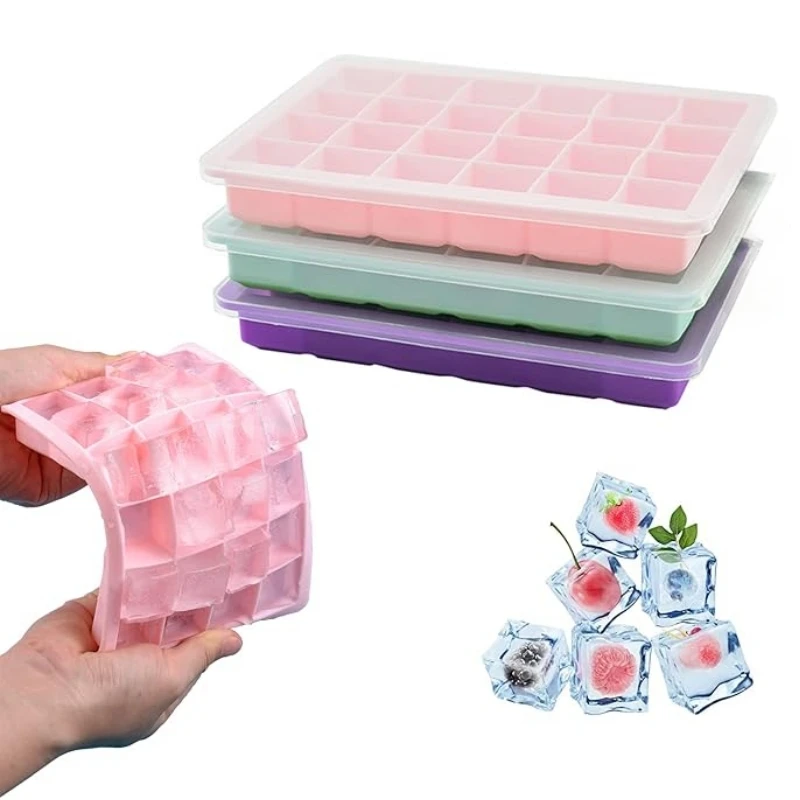 Silicone 24-Cube Ice Tray with Lid - view 2