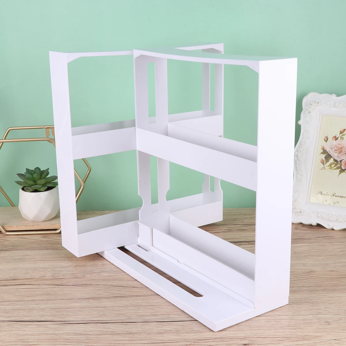 2-Layer Rotating Spice Rack — angle 5, free shipping at JEHORIZON