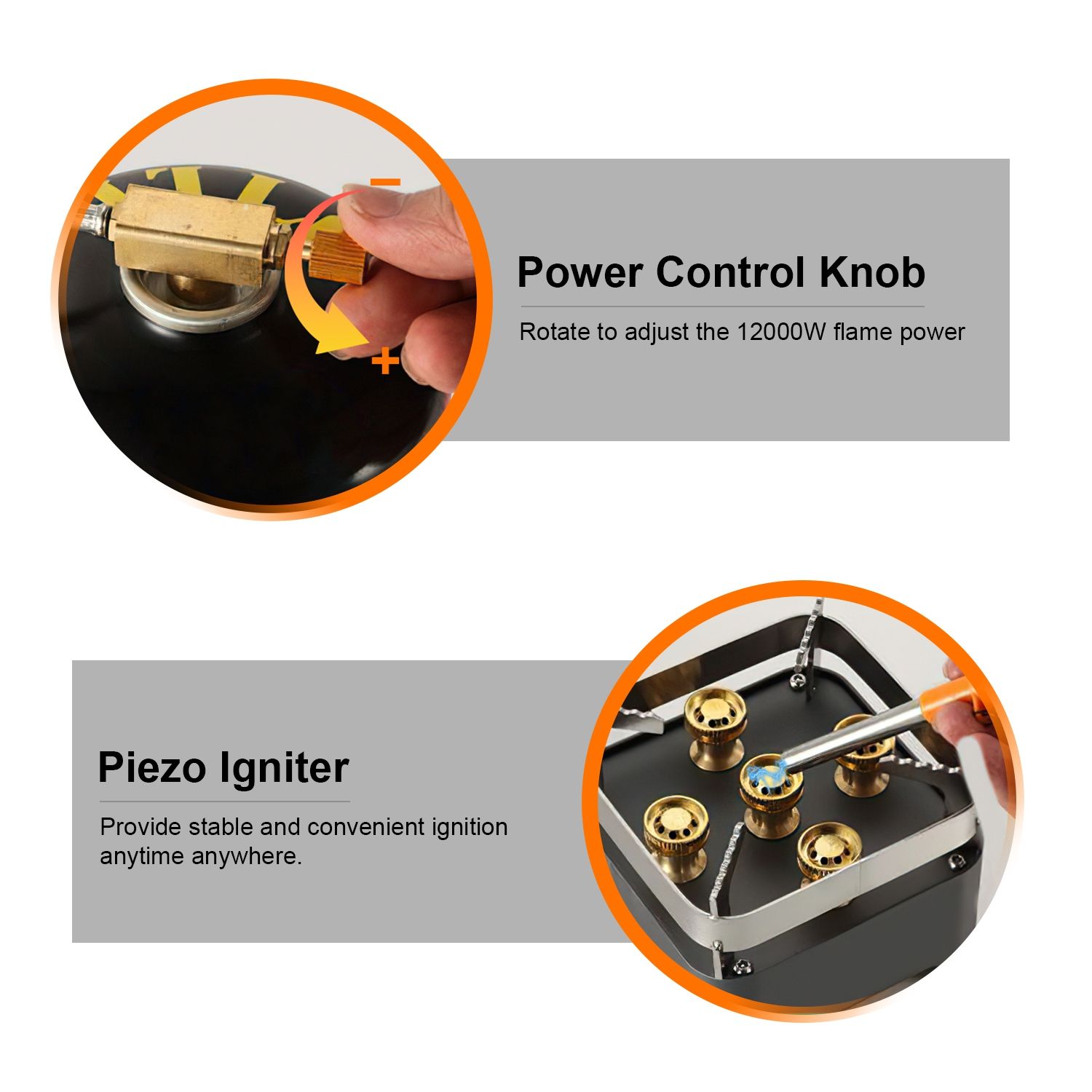 12000w Portable Camping Stove Outdoor Camping — angle 2, free shipping at JEHORIZON