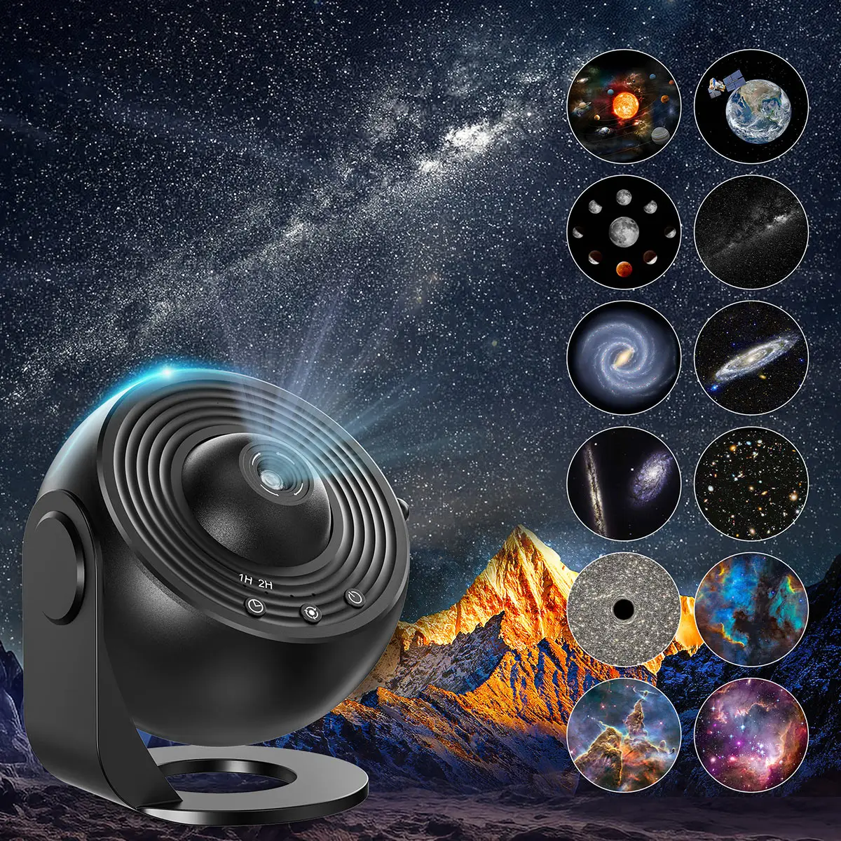 Galaxy Star Projector Night Light — angle 2, free shipping at JEHORIZON