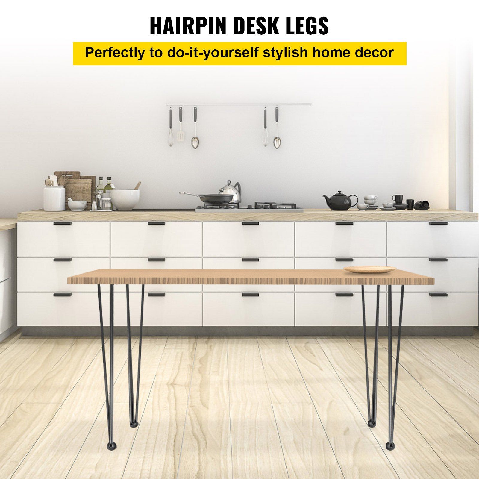 Black Hairpin Table Legs Set Tools Hardware — angle 2, free shipping at JEHORIZON