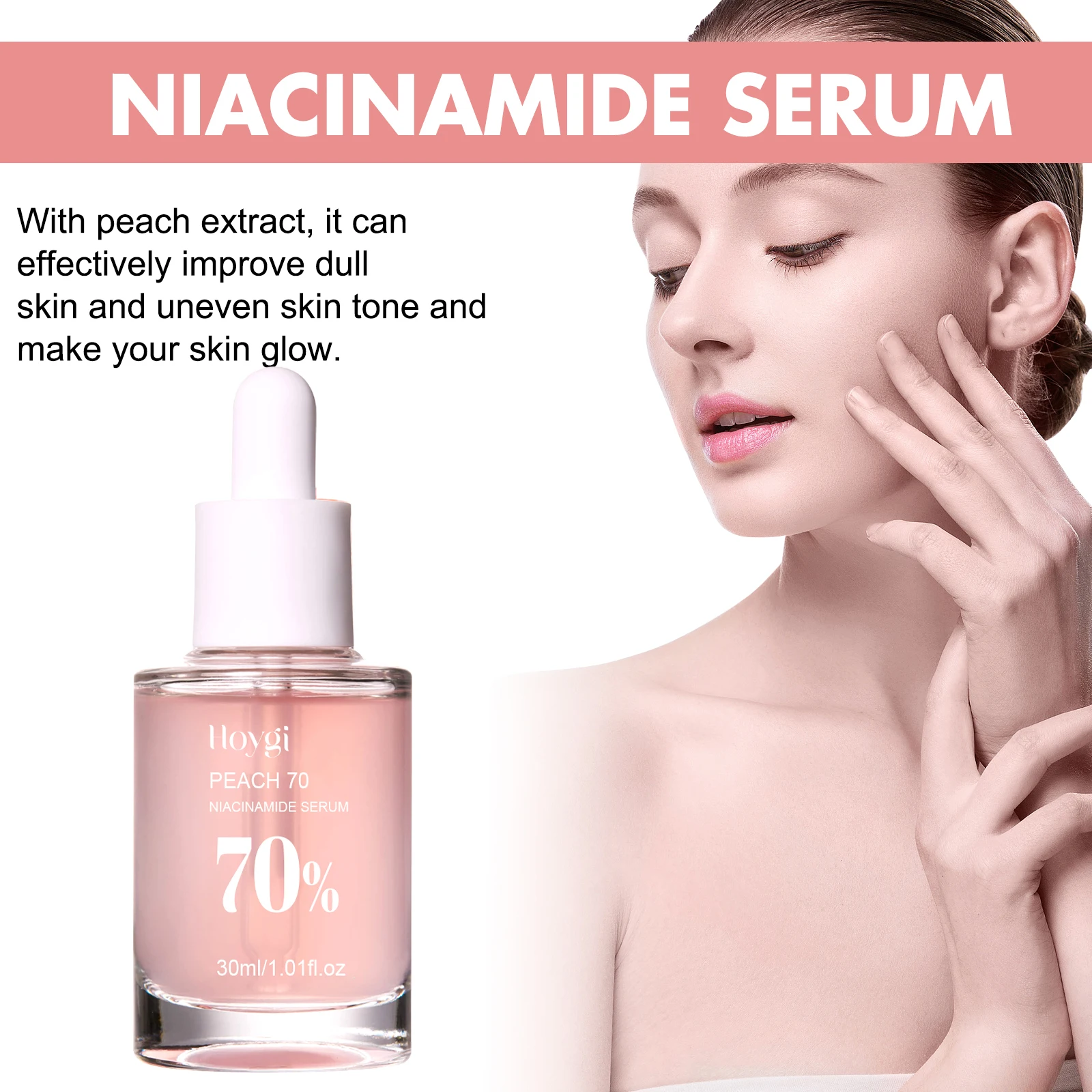 Hoygi Niacinamide Face Serum — angle 3, free shipping at JEHORIZON