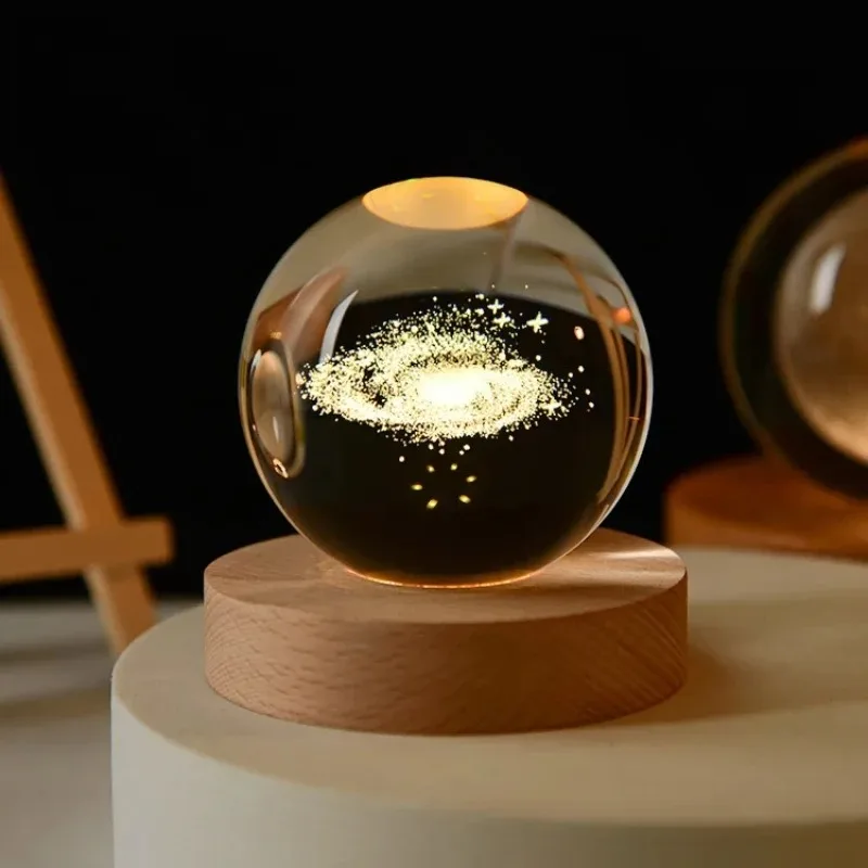 Solar System LED Crystal Ball — angle 3, free shipping at JEHORIZON