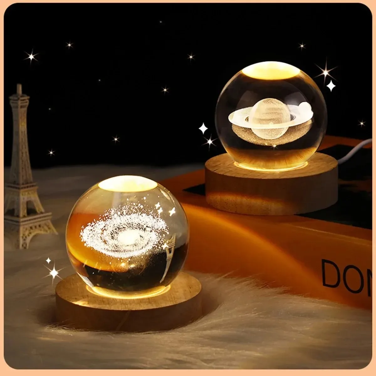 Solar System LED Crystal Ball — angle 5, free shipping at JEHORIZON