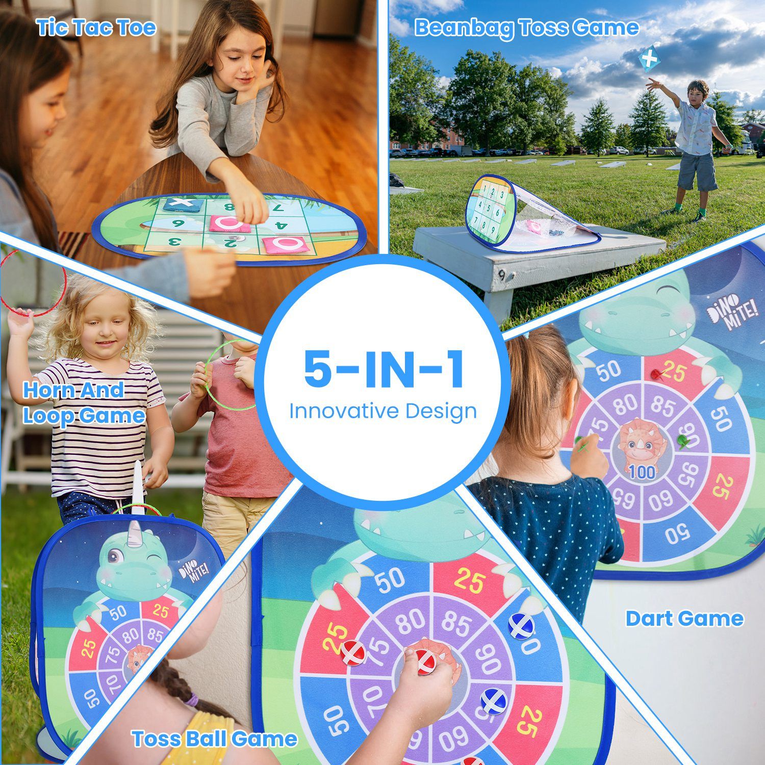 5-In-1 Kids Toss Game Set Toys Games — angle 2, free shipping at JEHORIZON