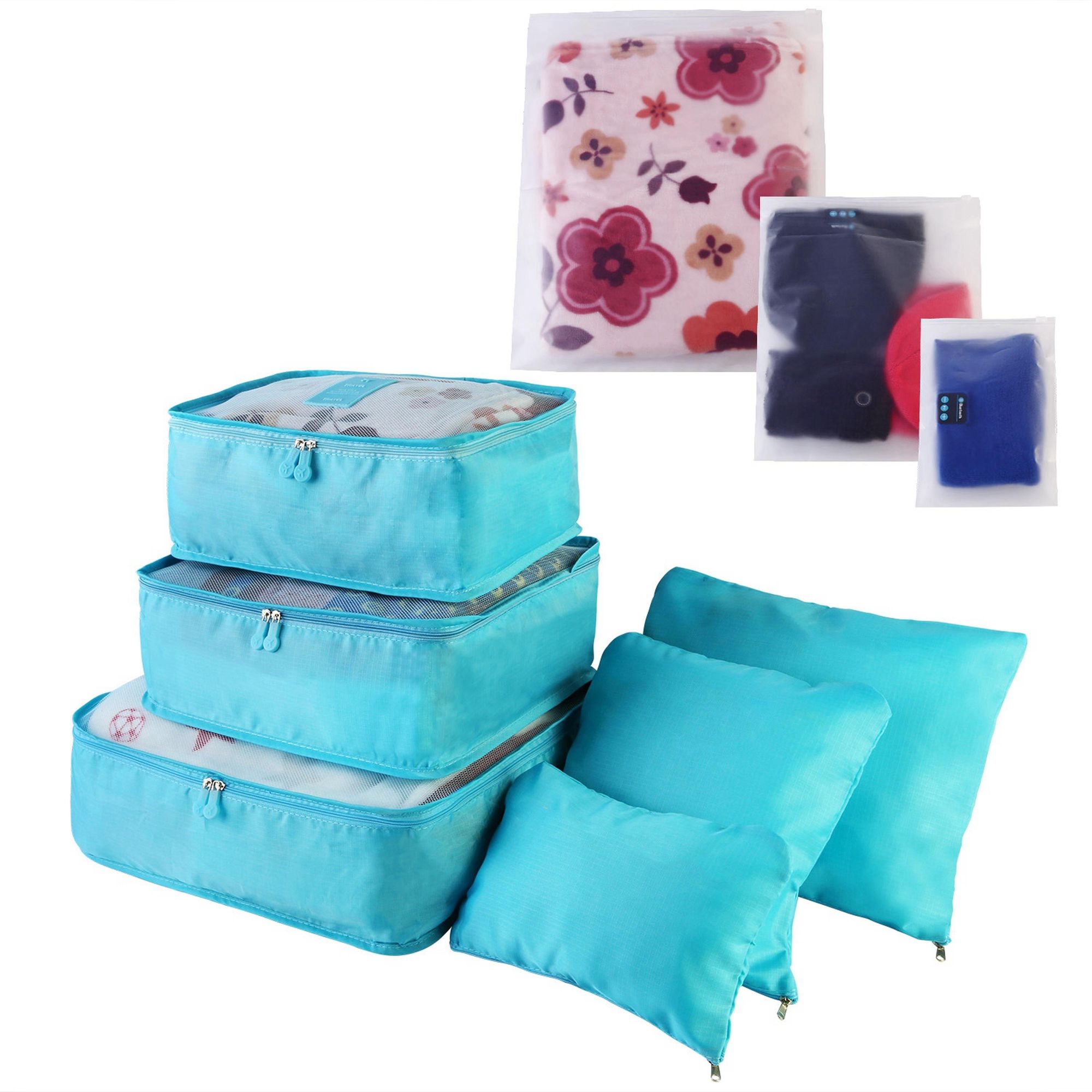 9-Piece Travel Packing Cubes Set — angle 4, free shipping at JEHORIZON
