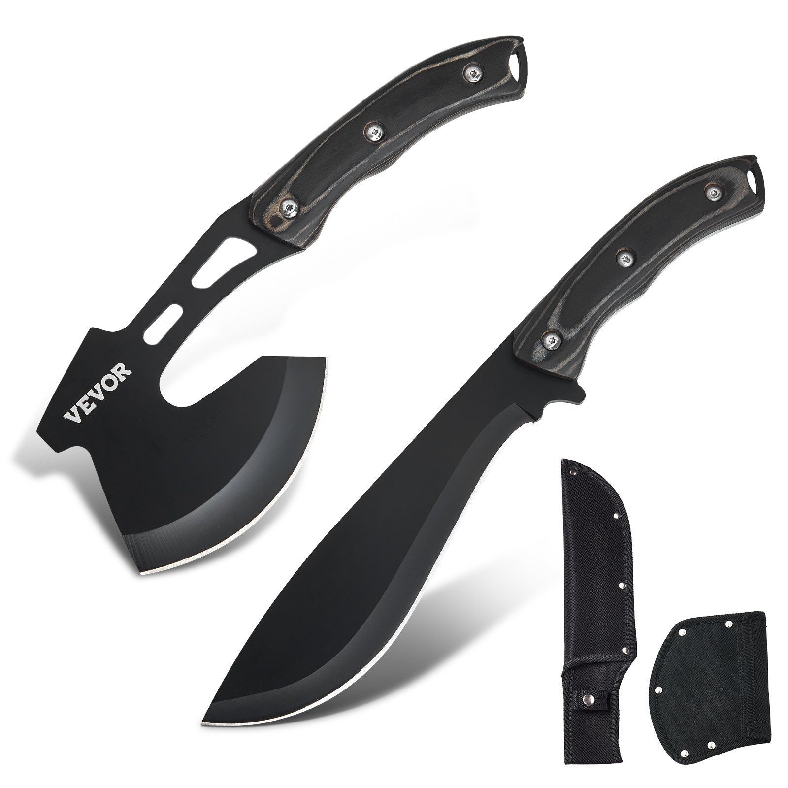Hunting Knife Hatchet Combo Set Outdoor Camping — angle 2, free shipping at JEHORIZON