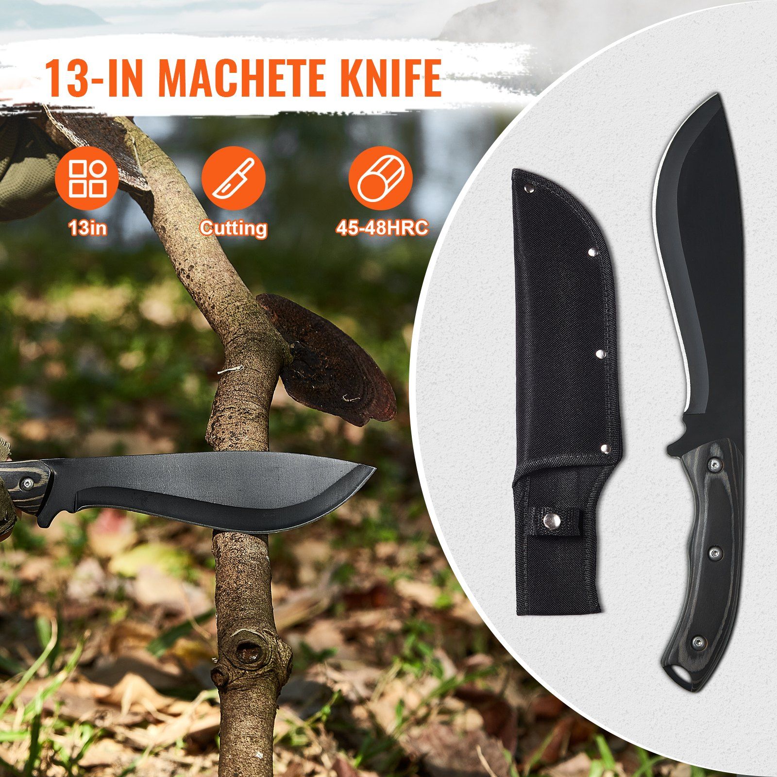 Hunting Knife Hatchet Combo Set Outdoor Camping — angle 4, free shipping at JEHORIZON