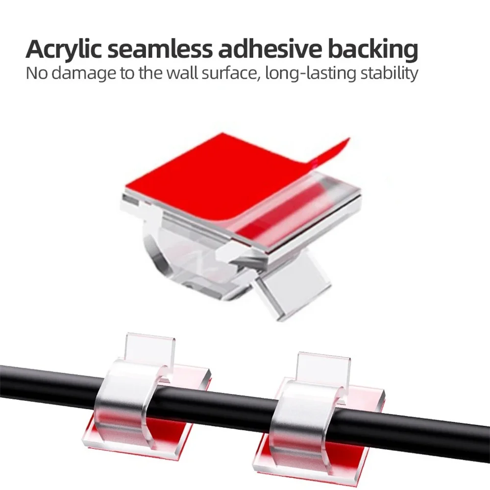 Adhesive Cable Clips — angle 6, free shipping at JEHORIZON