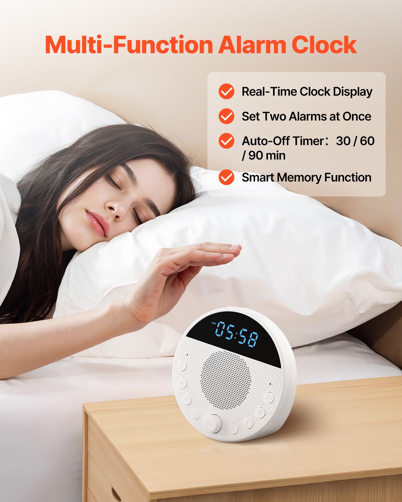 Baby Sleep Sound Machine with Night Light — angle 6, free shipping at JEHORIZON