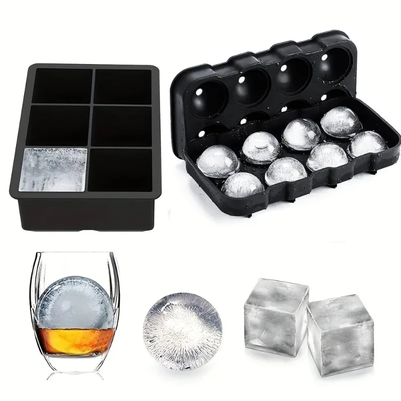 4/6/8Grid Ice Ball Maker Silicone Ice Cube Mold Tray DIY Freeze Ice Maker — angle 2, free shipping at JEHORIZON