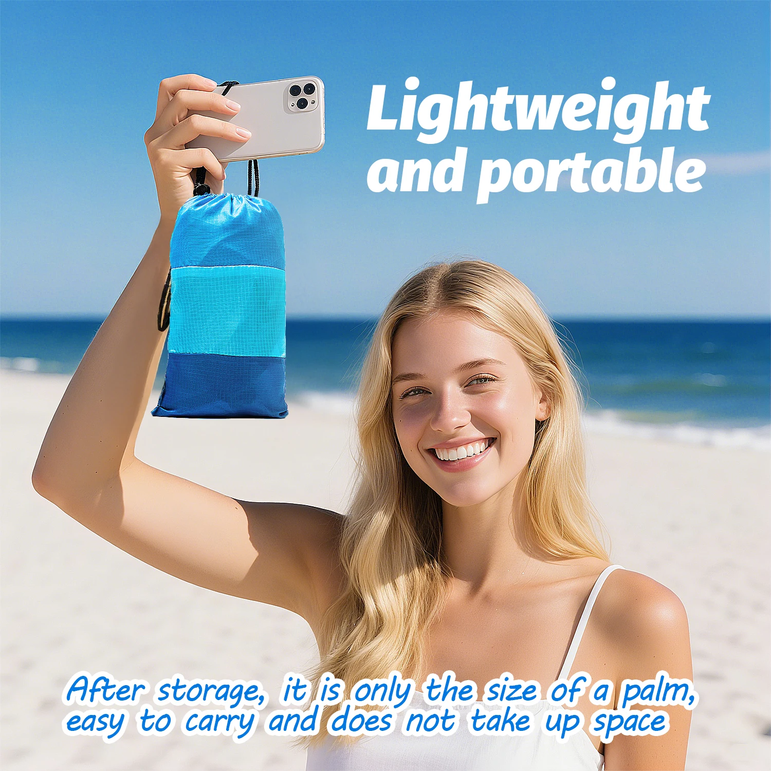 Sand-Free Oversized Beach Blanket — angle 3, free shipping at JEHORIZON