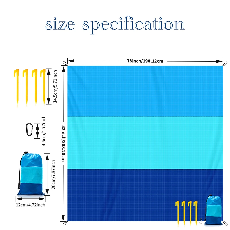 Sand-Free Oversized Beach Blanket — angle 4, free shipping at JEHORIZON