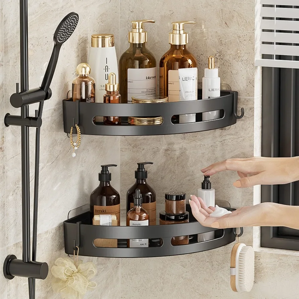 No-Drill Shower Caddy Shelves — angle 2, free shipping at JEHORIZON