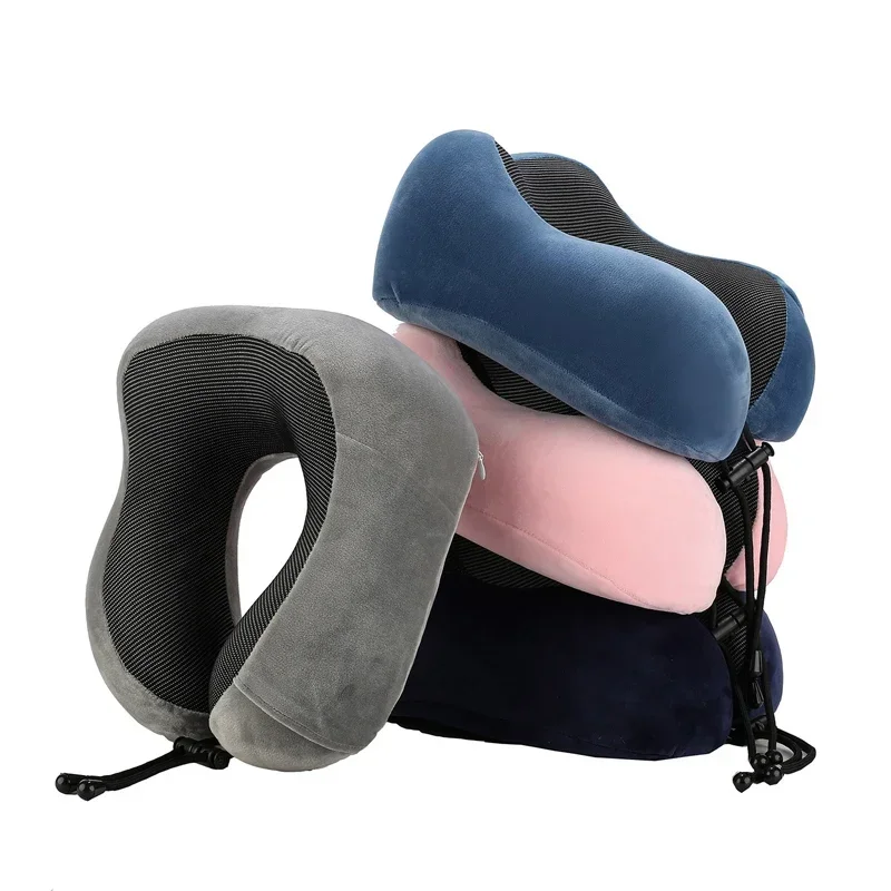 U-Shaped Memory Foam Neck Pillow — angle 3, free shipping at JEHORIZON
