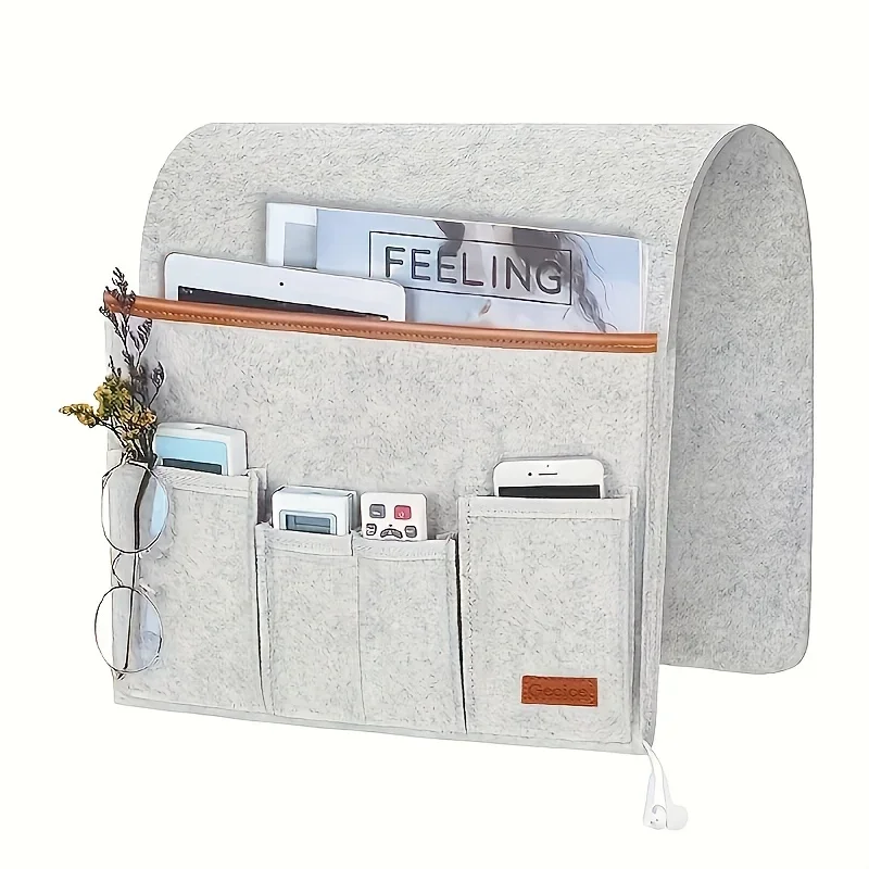 Felt Hanging Bedside Organizer — angle 2, free shipping at JEHORIZON