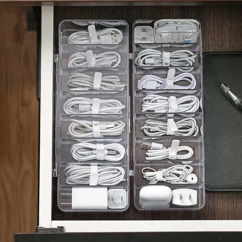 Transparent Cable Storage Box — angle 3, free shipping at JEHORIZON