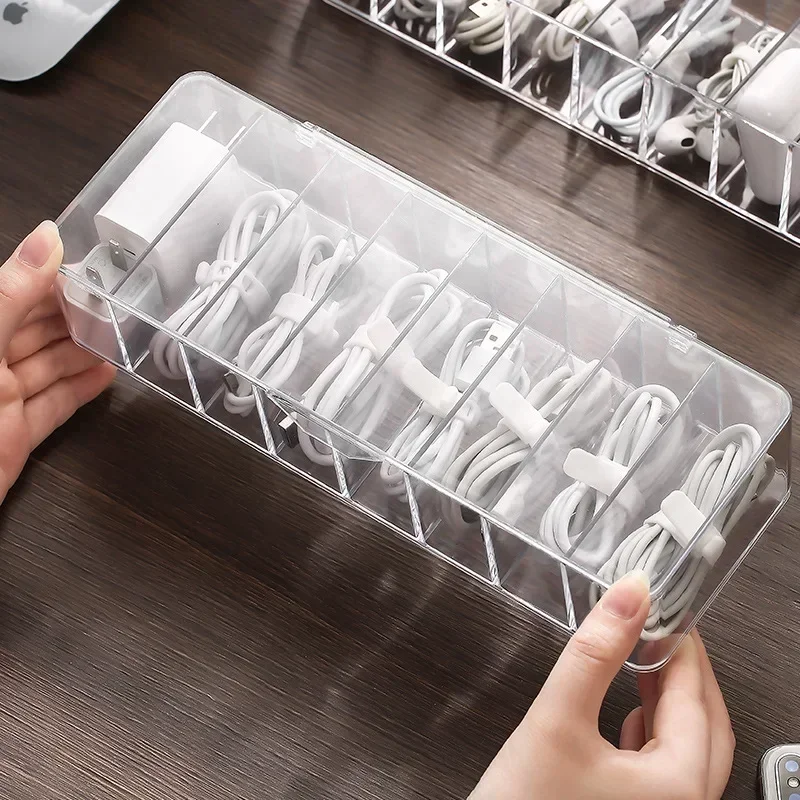 Transparent Cable Storage Box — angle 4, free shipping at JEHORIZON