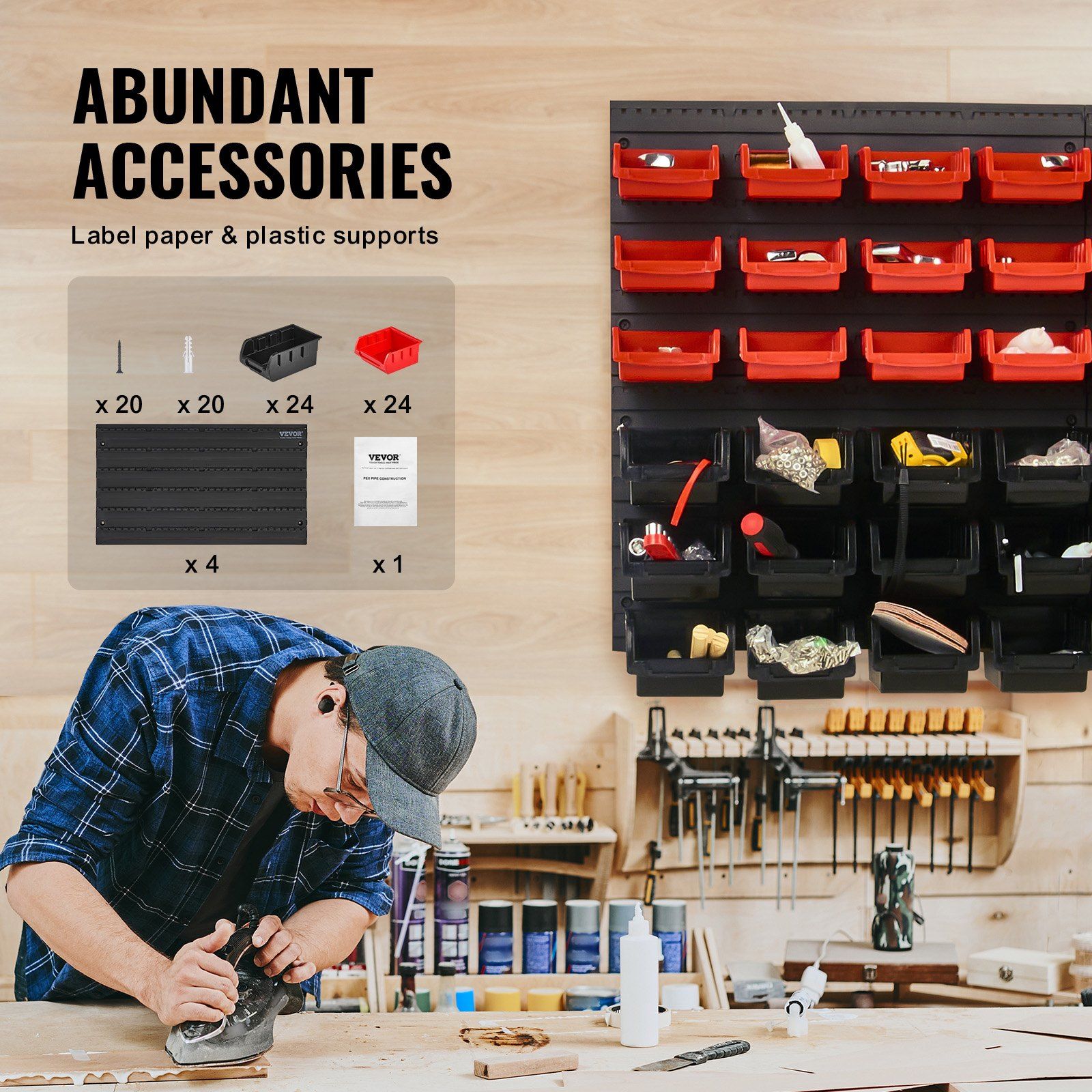 Wall Mounted Storage Bins — angle 5, free shipping at JEHORIZON