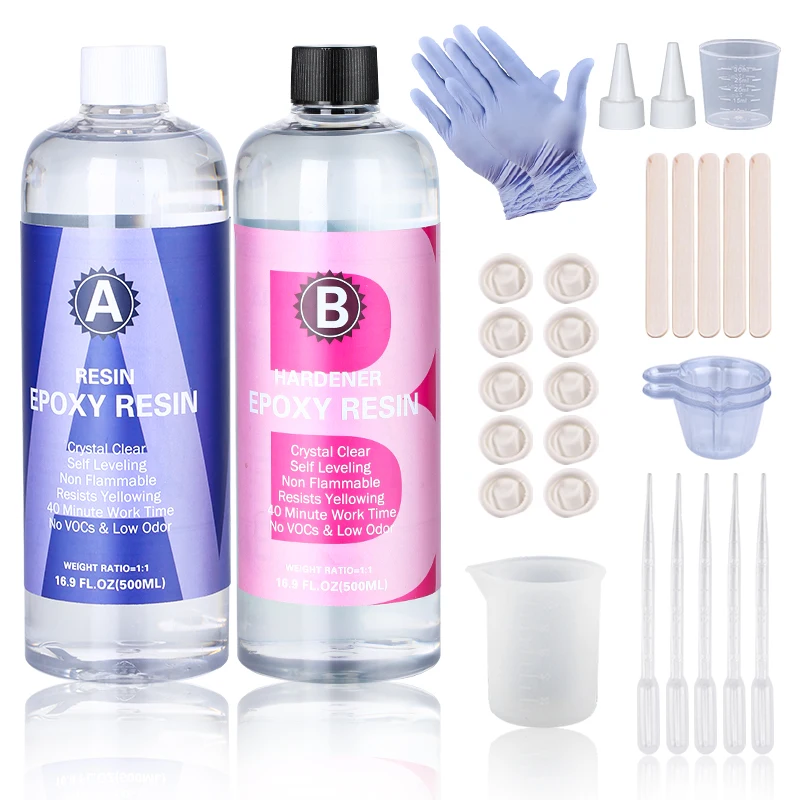 Crystal Clear Epoxy Resin Kit Trending — angle 2, free shipping at JEHORIZON