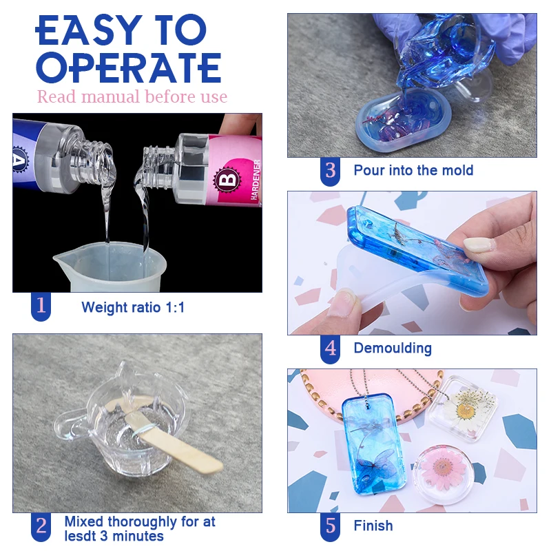Crystal Clear Epoxy Resin Kit Trending — angle 6, free shipping at JEHORIZON