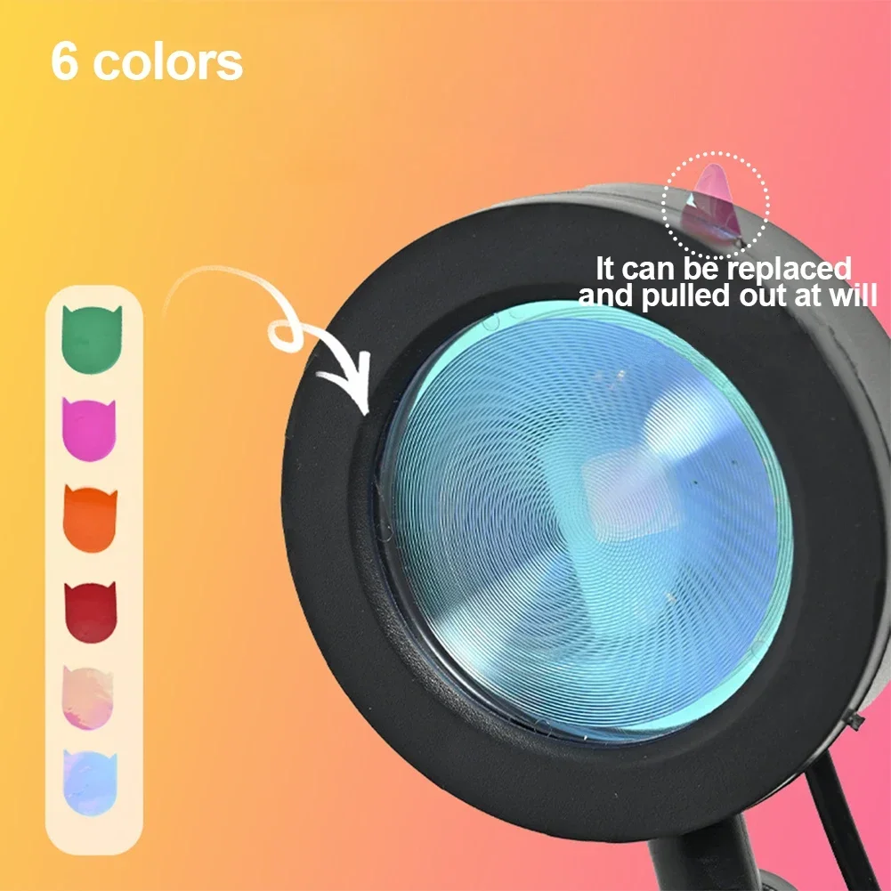 Sunset Rainbow USB Lamp Projector — angle 3, free shipping at JEHORIZON