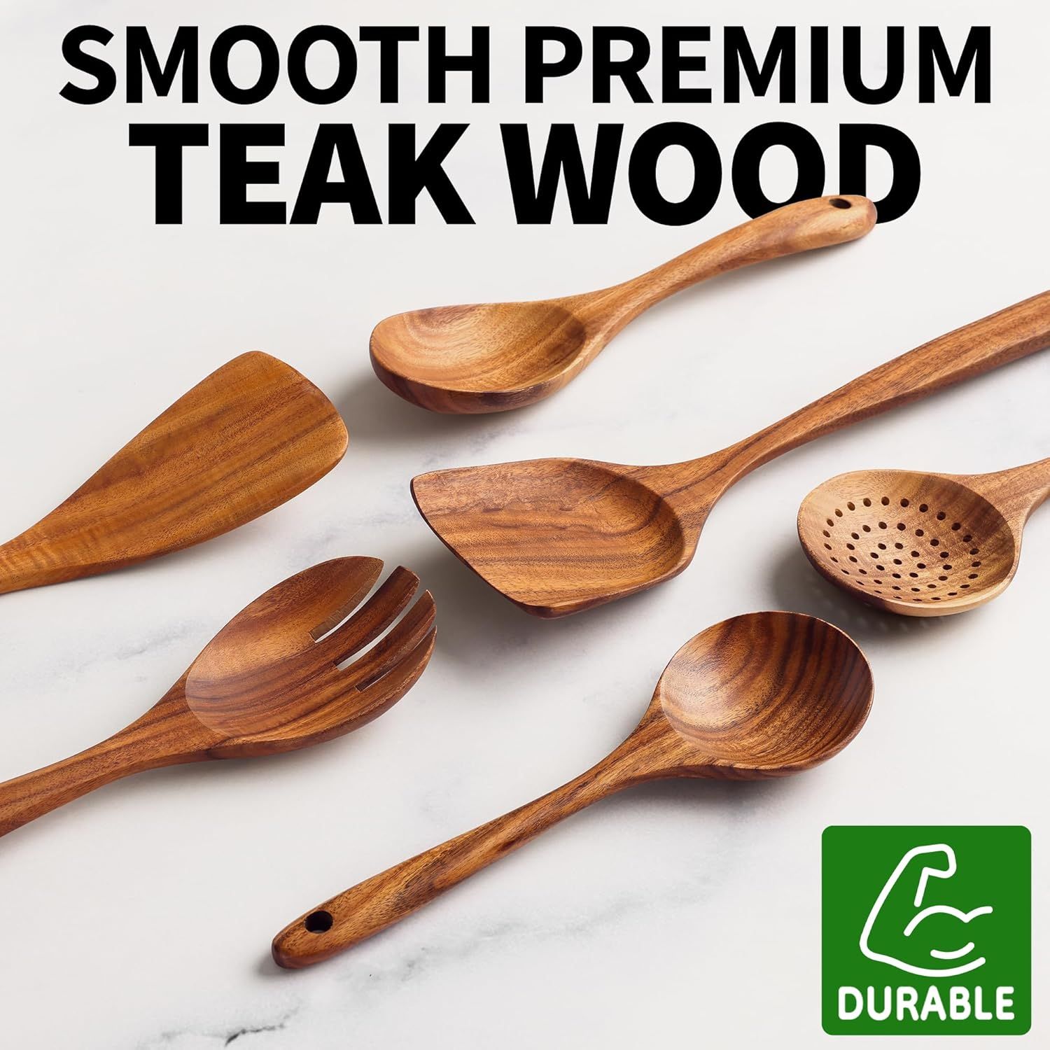 Six-Piece Teak Wood Spoon Set — Shop at JEHORIZON with free shipping