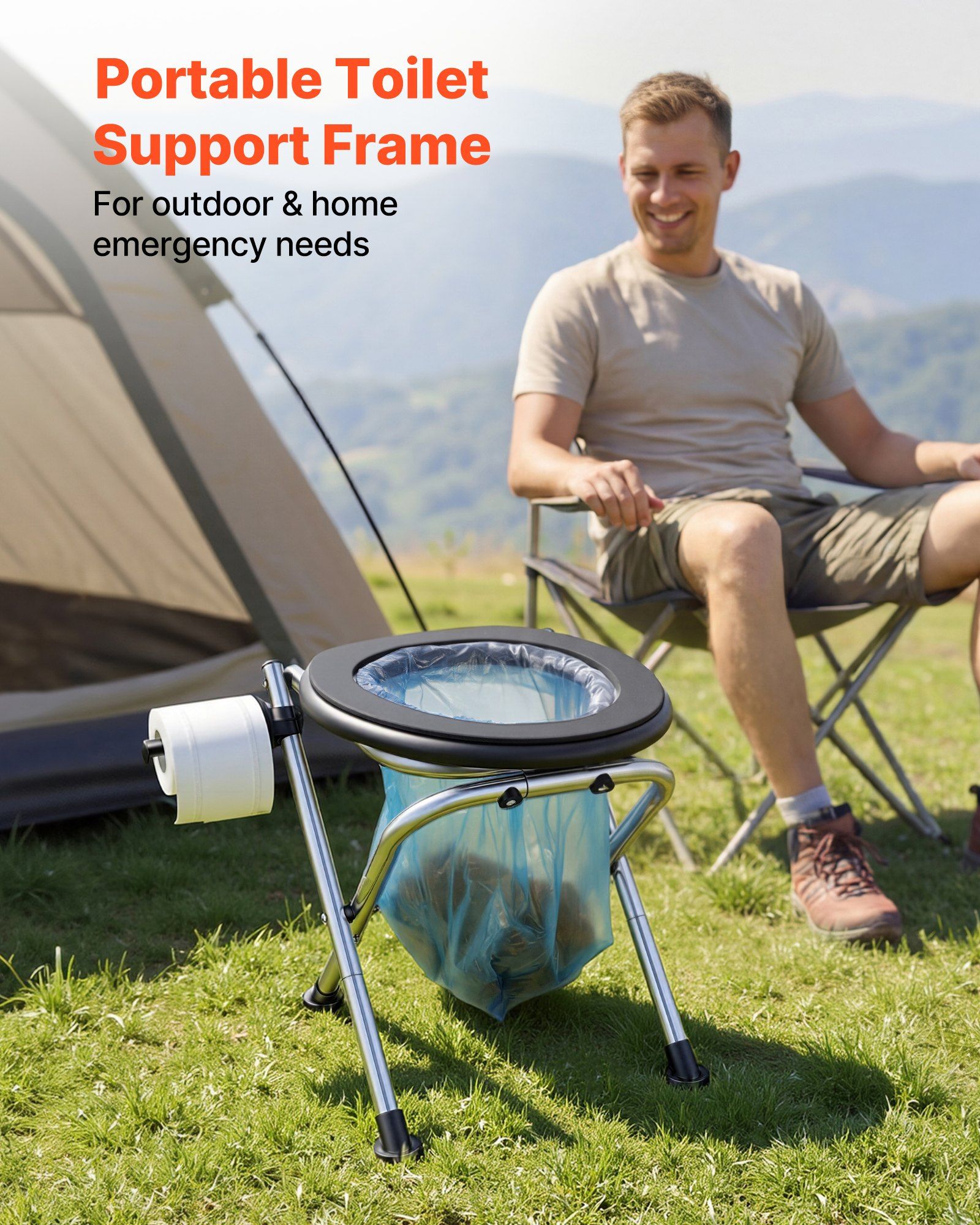 Portable Camping Toilet Outdoor Camping — angle 3, free shipping at JEHORIZON