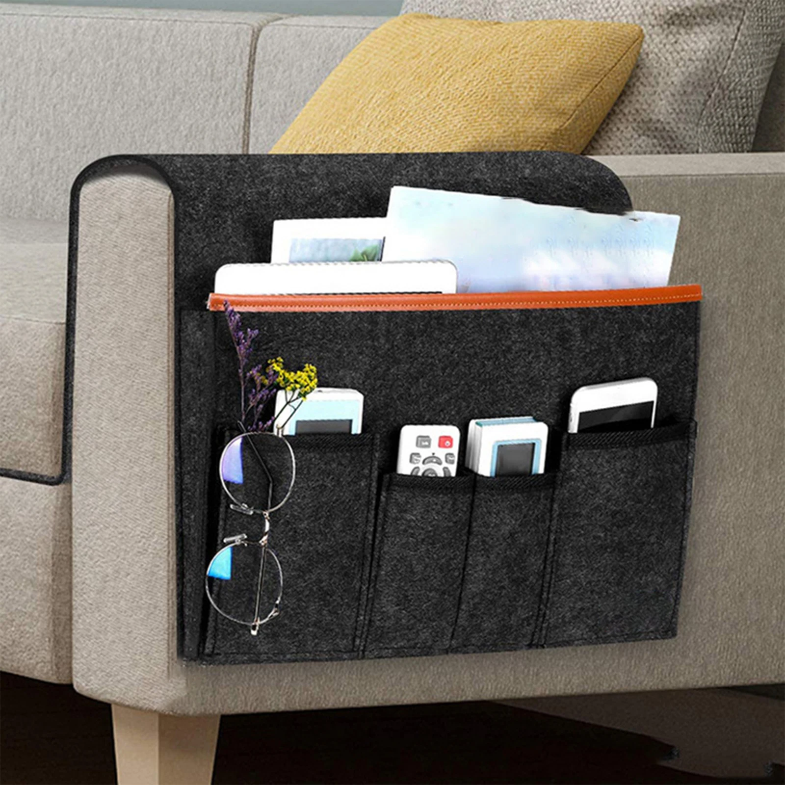 Felt Bedside Storage Bag — angle 2, free shipping at JEHORIZON