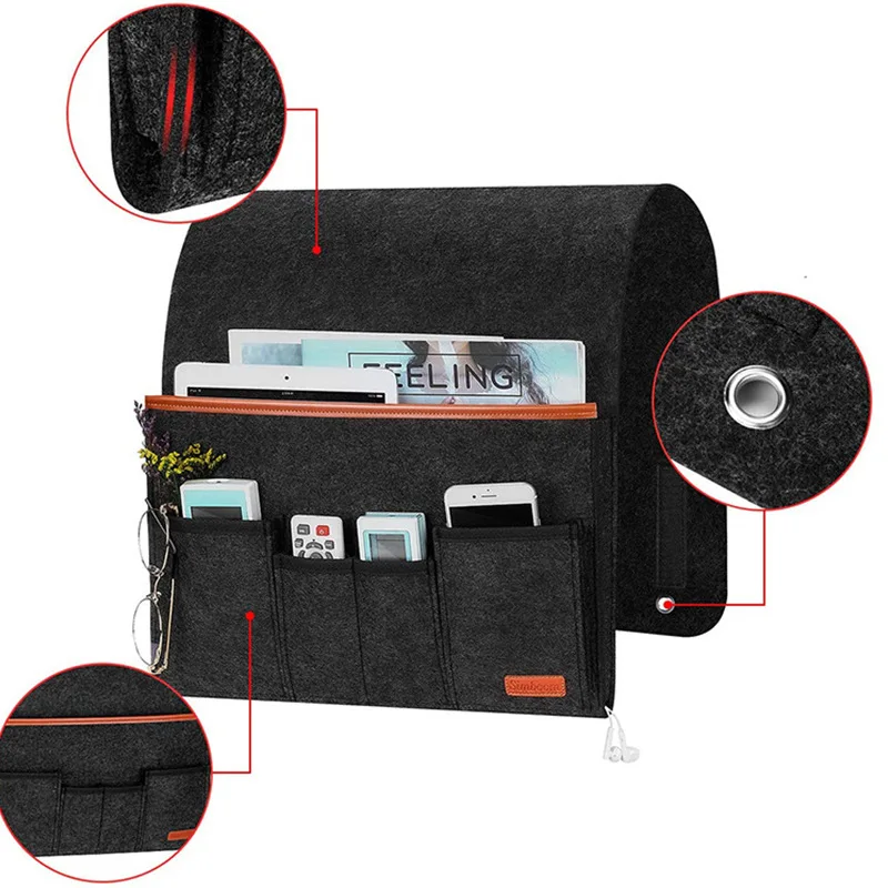 Felt Bedside Storage Bag — angle 4, free shipping at JEHORIZON