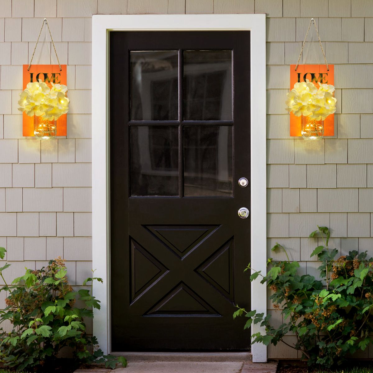 Vintage Mason Jar LED Wall Lights 2-Pack Home Decor — angle 5, free shipping at JEHORIZON