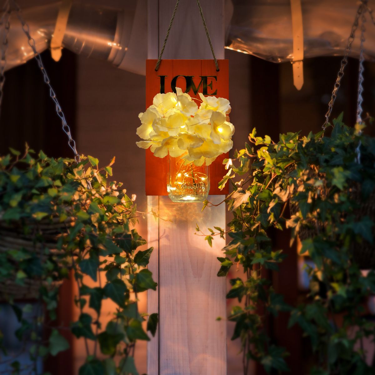 Vintage Mason Jar LED Wall Lights 2-Pack Home Decor — angle 6, free shipping at JEHORIZON