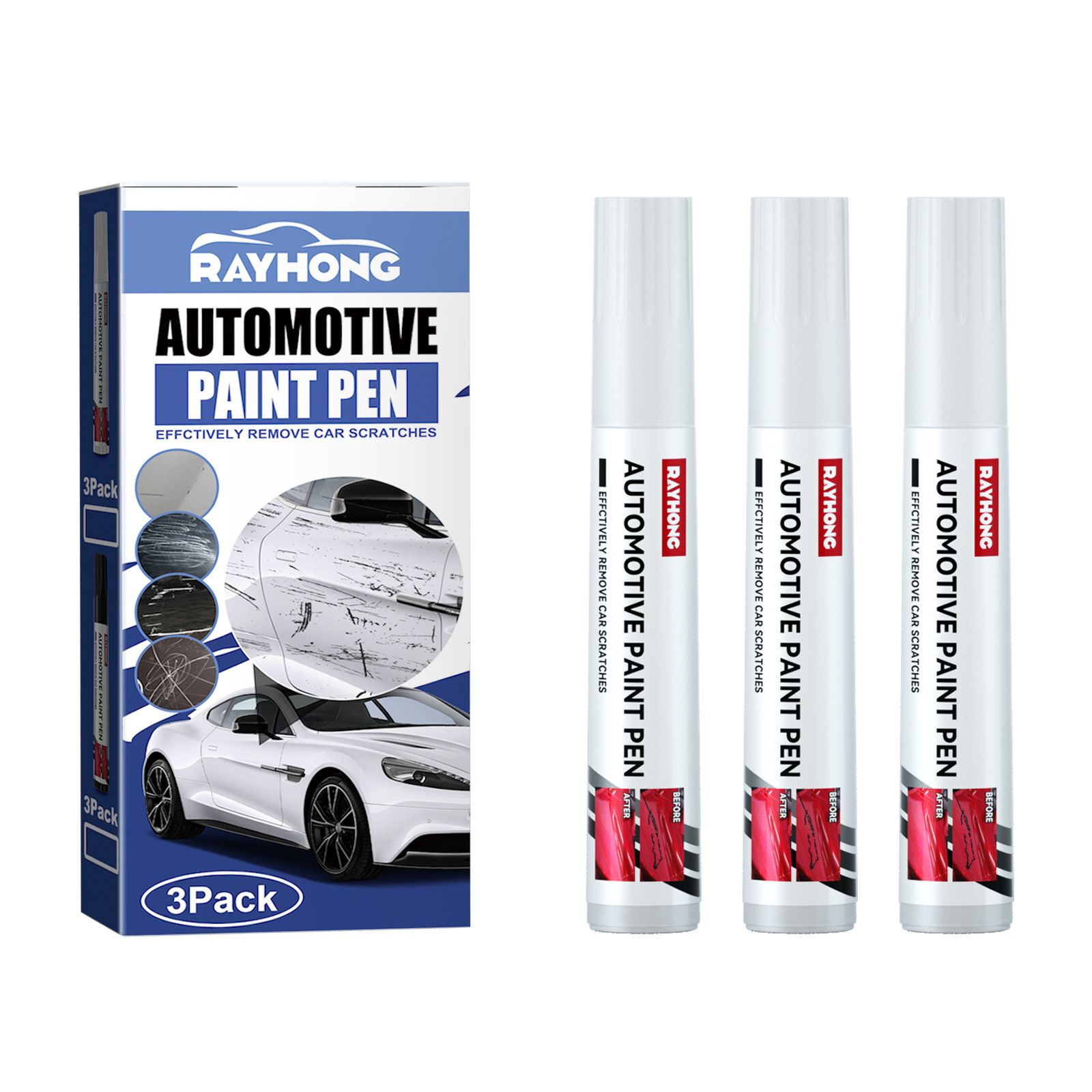 Rayhong Car Scratch Touch-Up Pen Automotive — angle 2, free shipping at JEHORIZON