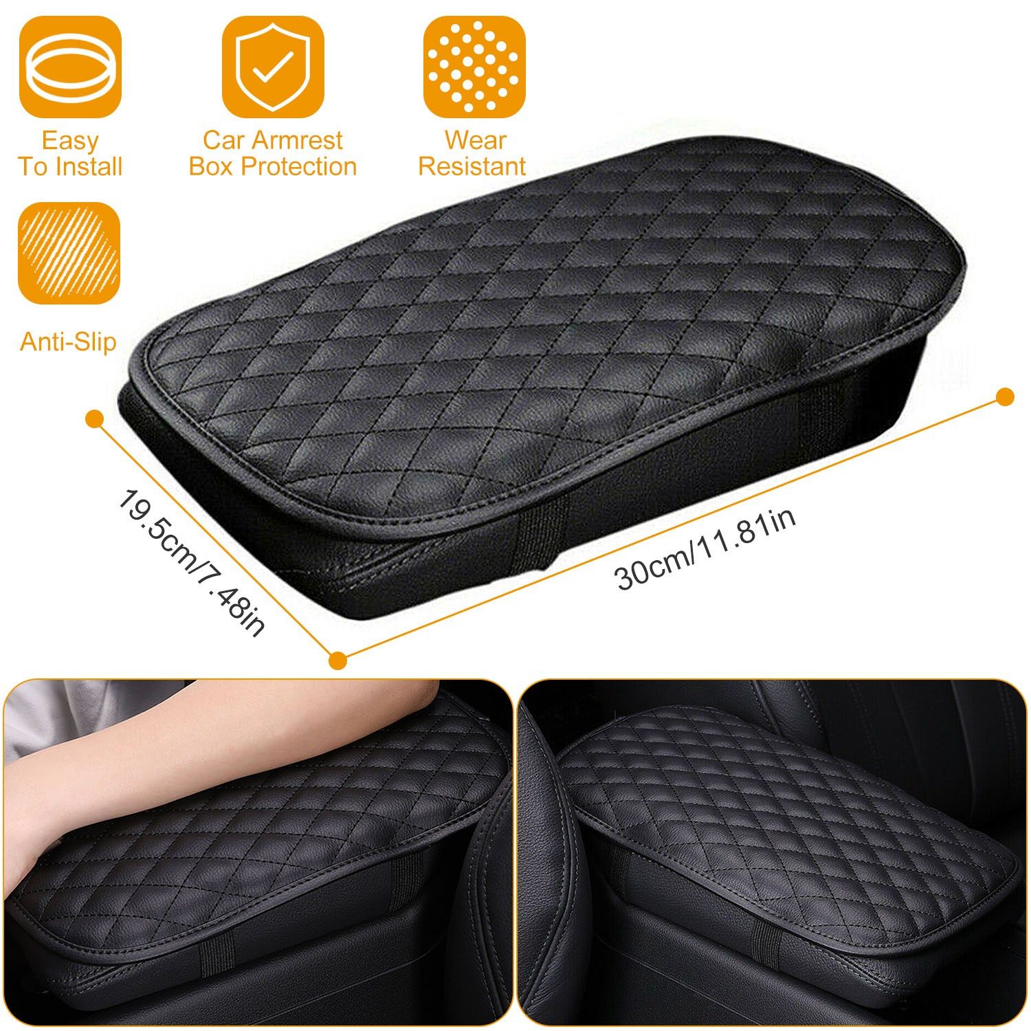 Car Armrest PU Leather Cover, Universal Center Console Pad, Memory Foam â€” Shop at JEHORIZON with free shipping