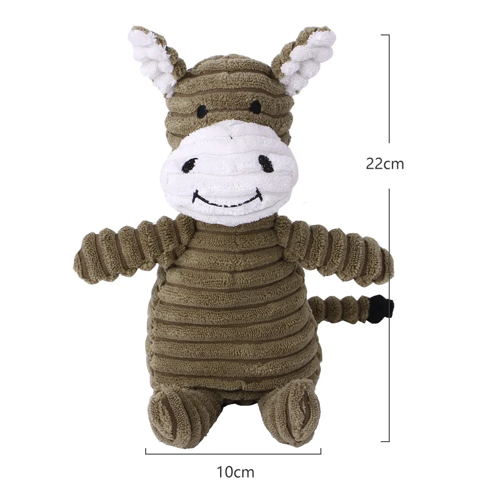 Plush Dog Toy Animals Shape Bite Resistant Squeaky Toys Corduroy Dog Toys — angle 5, free shipping at JEHORIZON