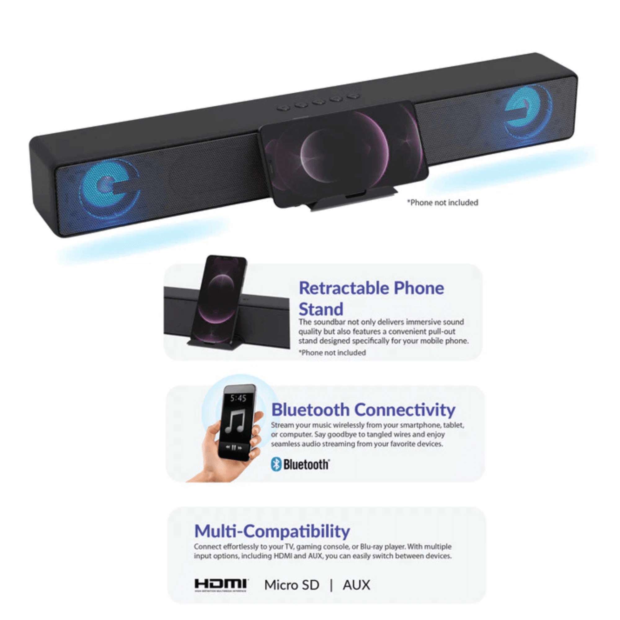 Supersonic Portable Bluetooth Soundbar - variant view 8