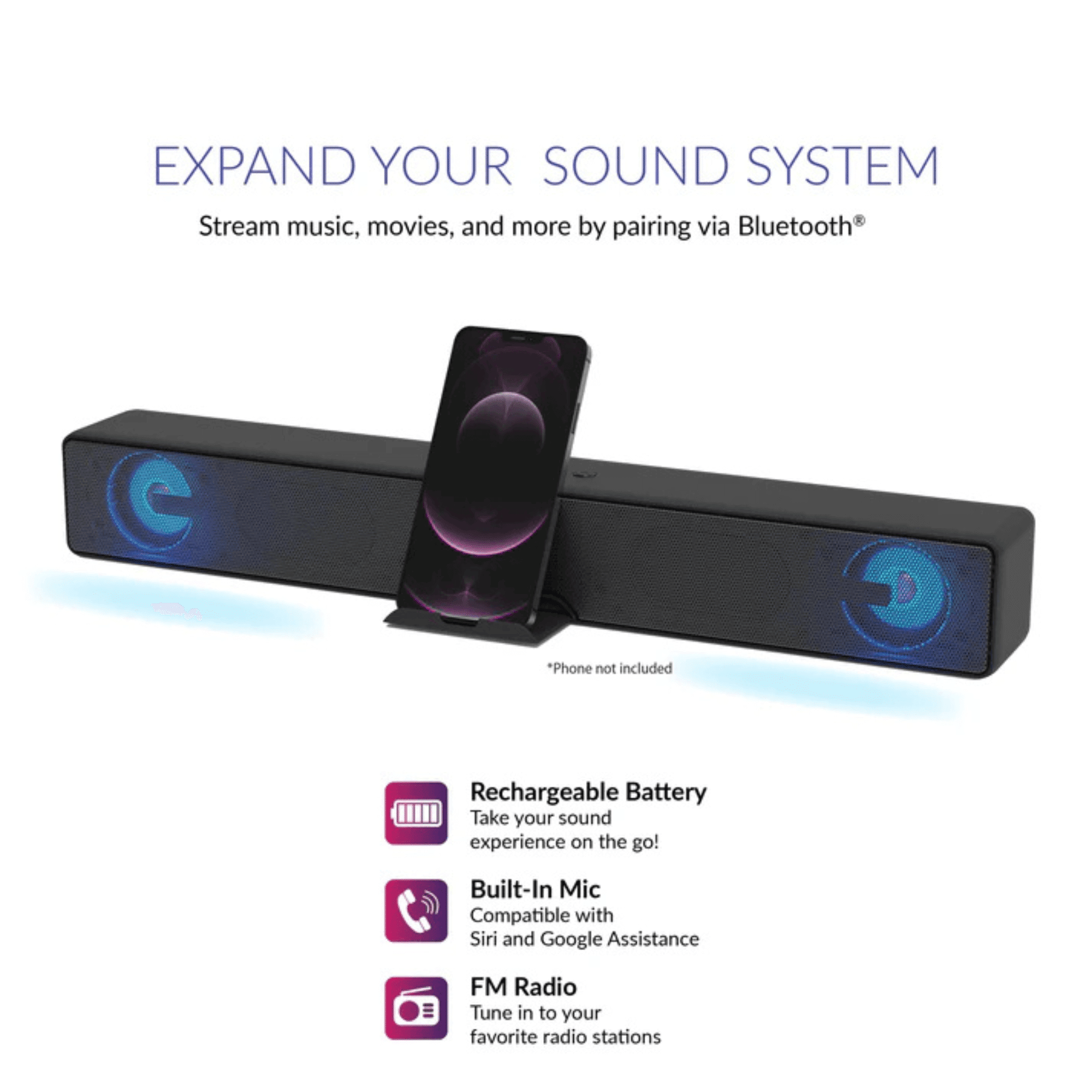 Supersonic Portable Bluetooth Soundbar - variant view 10