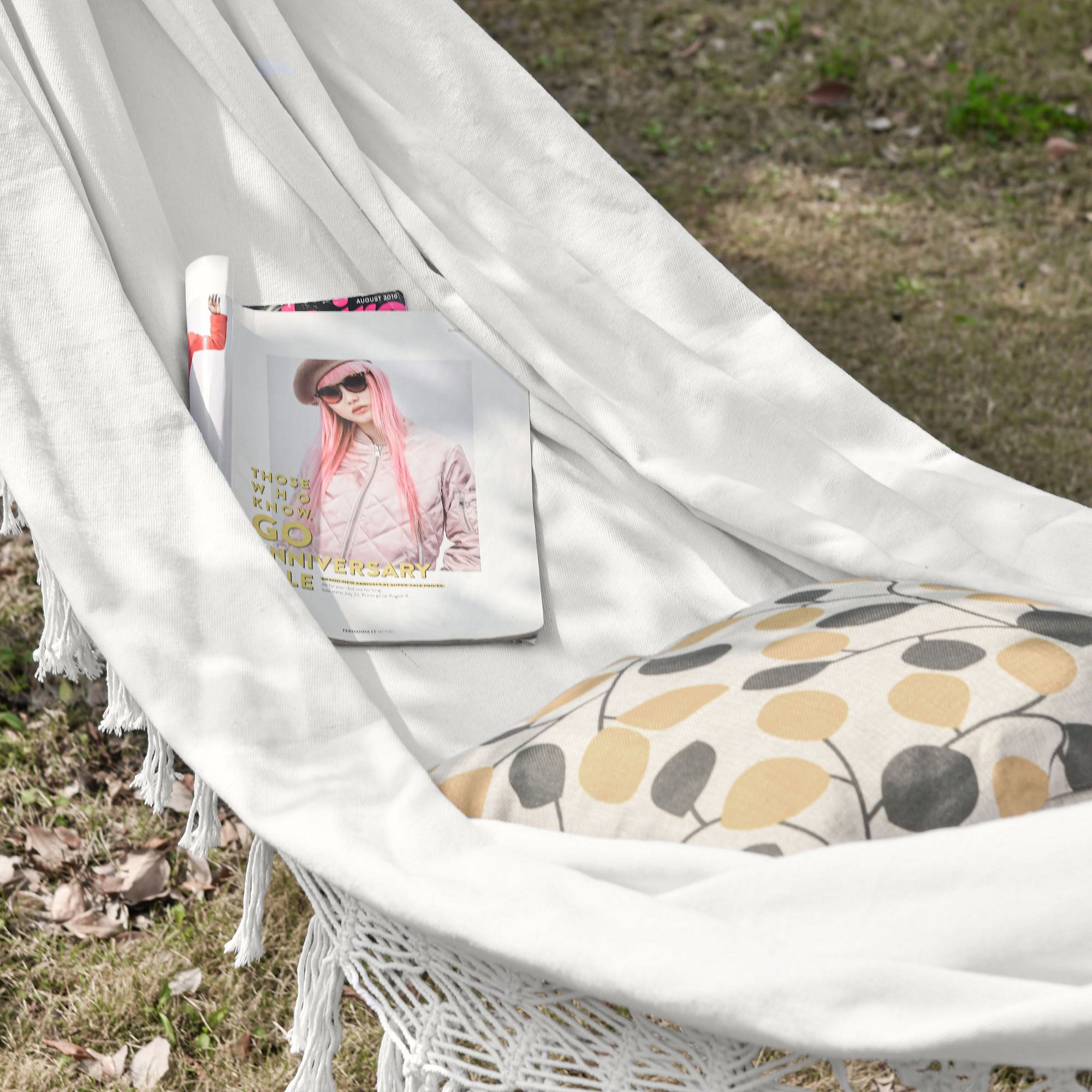 Extra Large Boho Hammock with Tassel Fringe - variant view 10