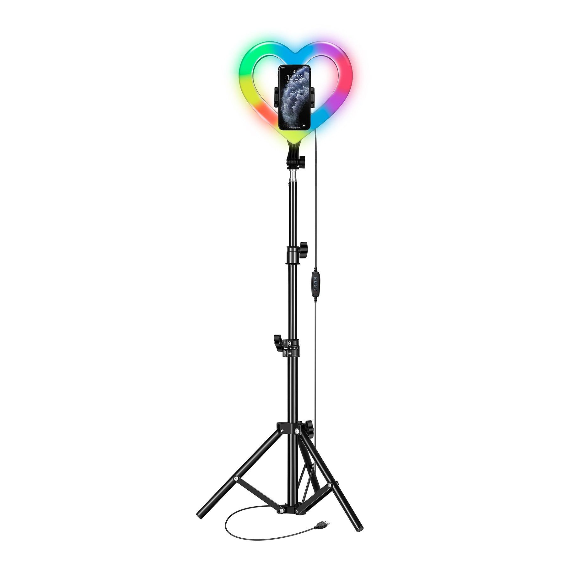 10" Heart RGB Ring Light for Streams - variant view 7