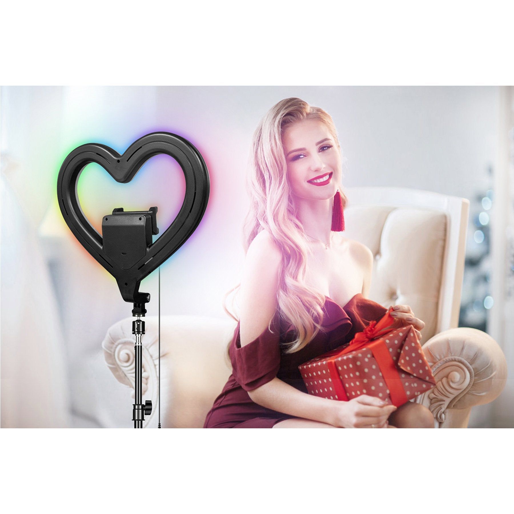 10" Heart RGB Ring Light for Streams - variant view 8