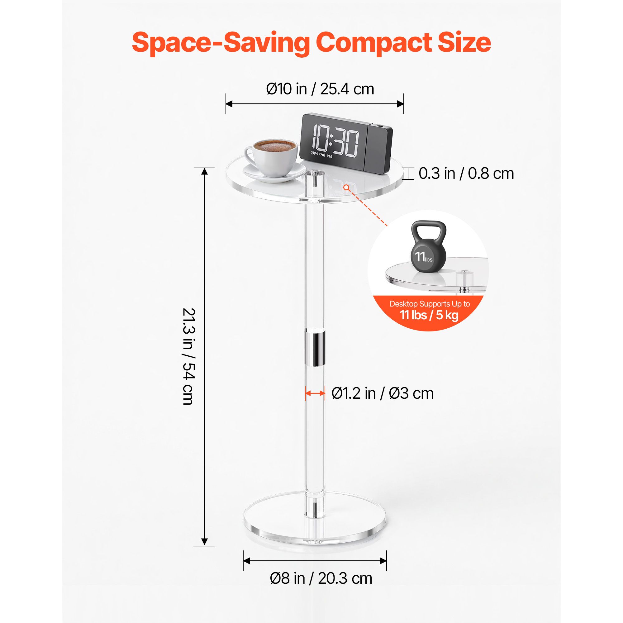 Clear Acrylic Drink Table - variant view 4
