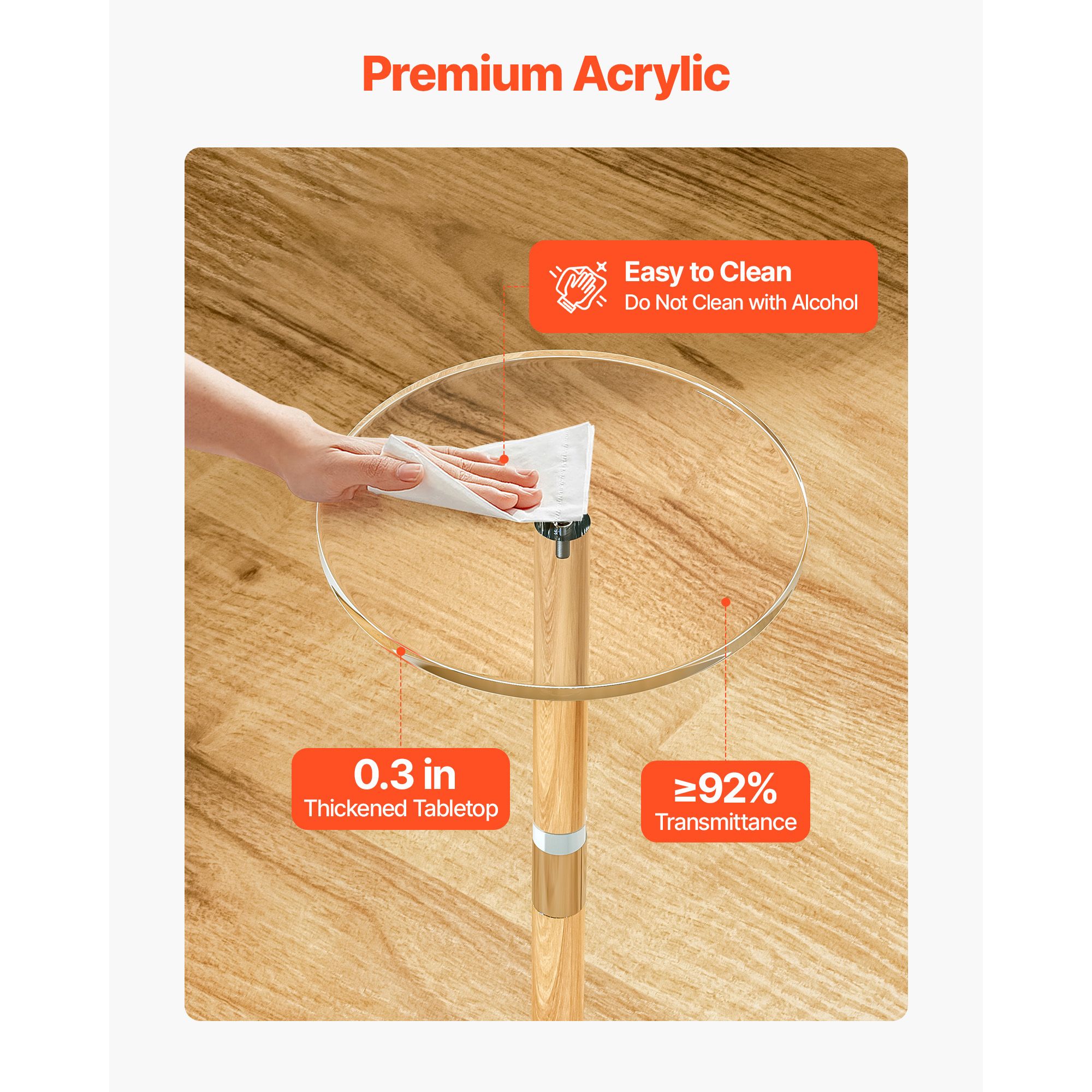 Clear Acrylic Drink Table - variant view 6