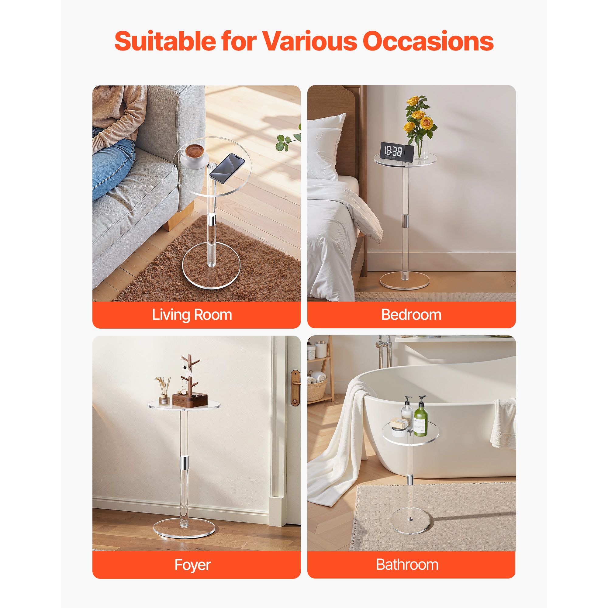 Clear Acrylic Drink Table - variant view 7