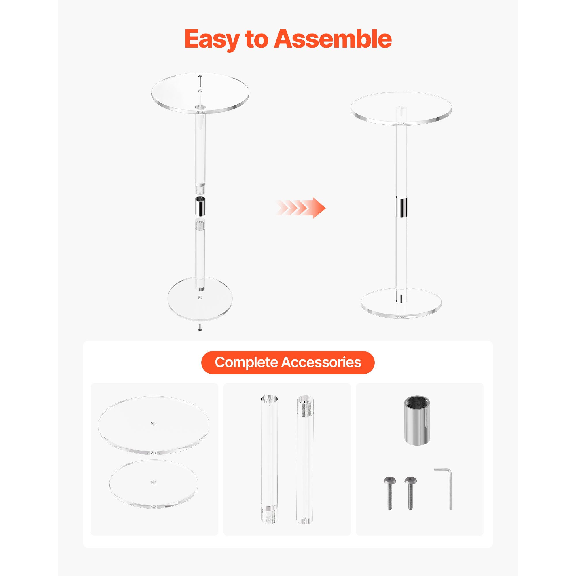 Clear Acrylic Drink Table - variant view 8