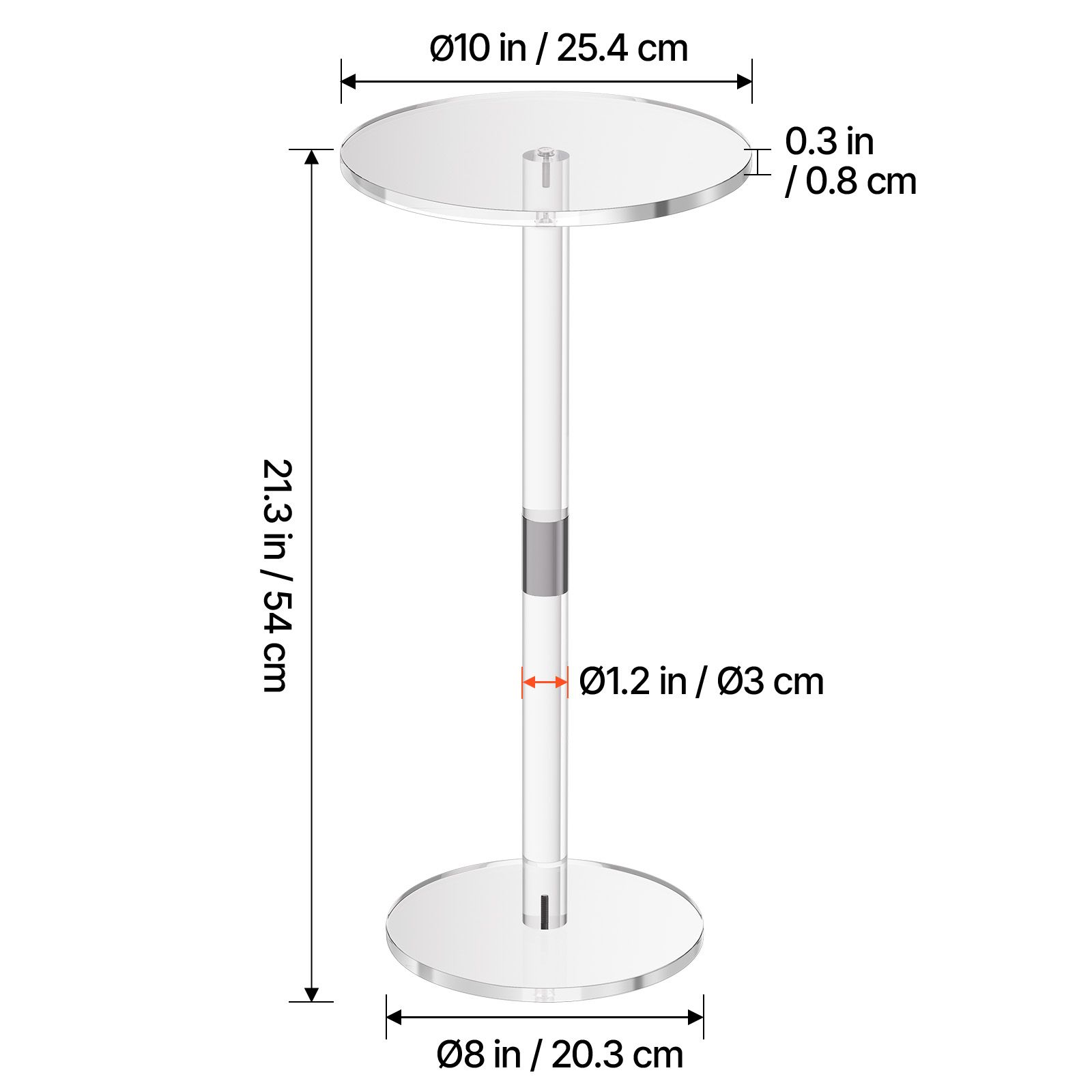 Clear Acrylic Drink Table - variant view 9