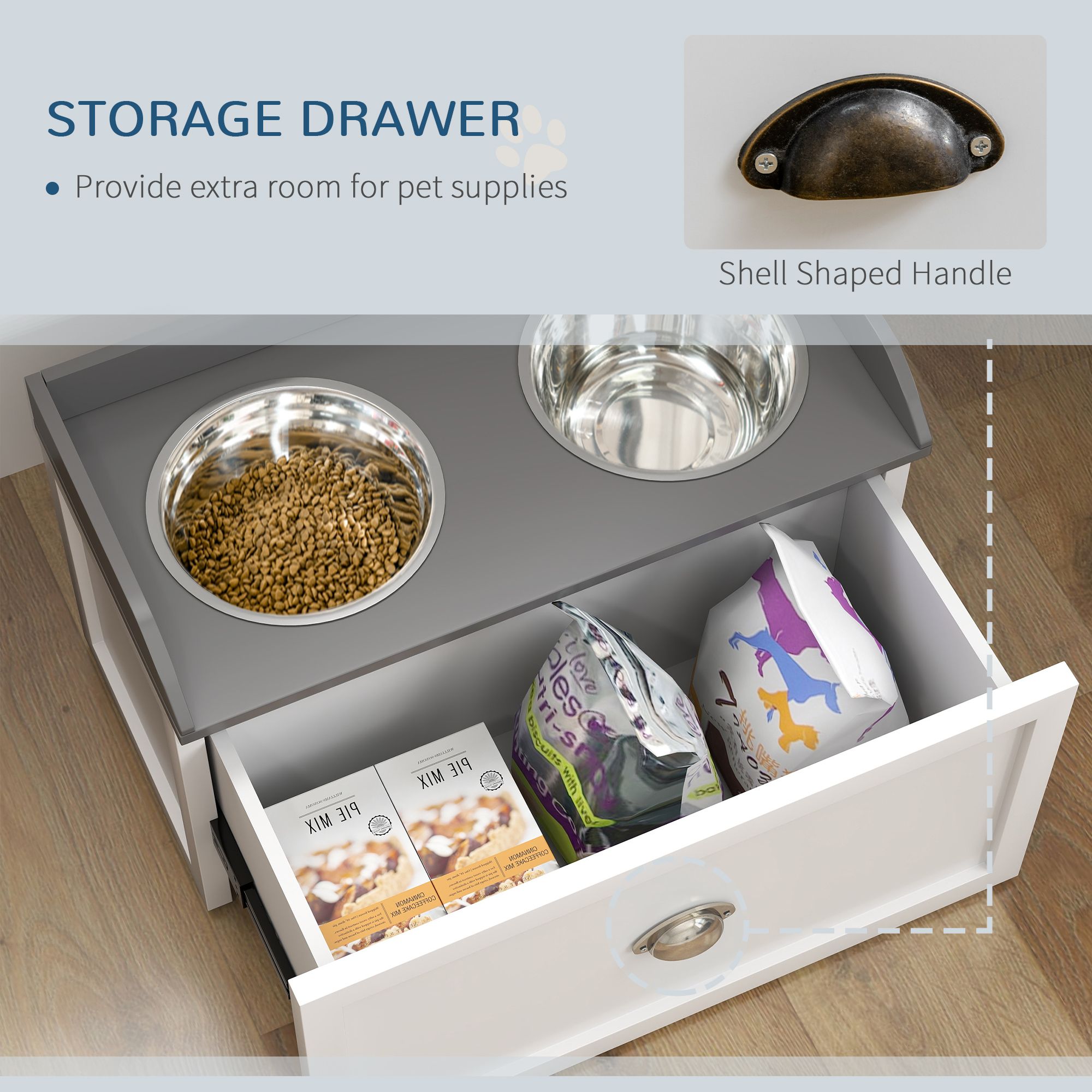 Elevated Pet Dish Set with Drawer - variant view 6