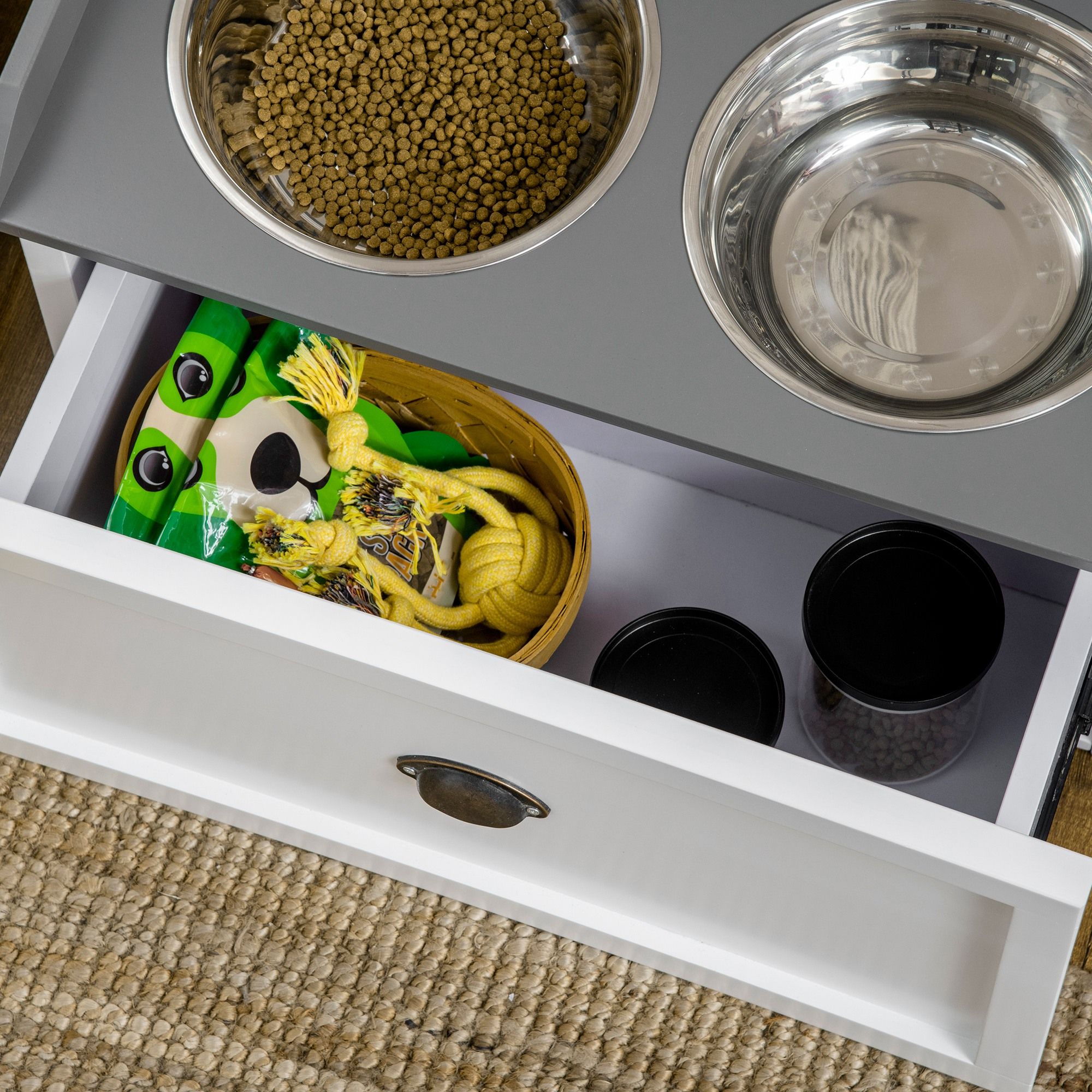 Elevated Pet Dish Set with Drawer - variant view 9