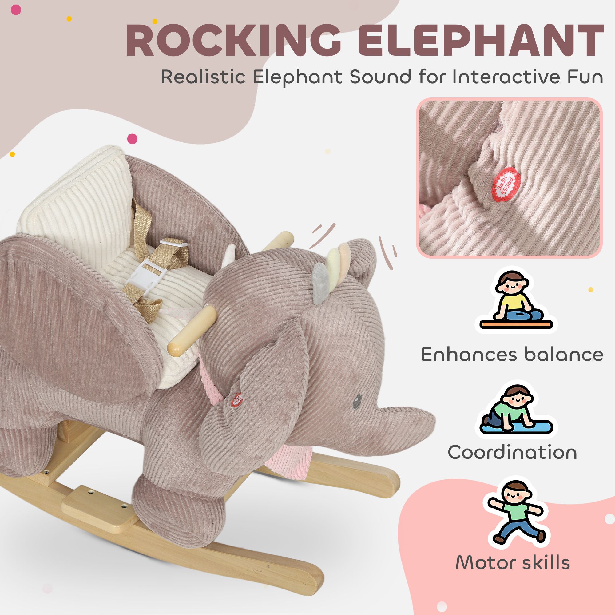 Elephant Rocker with Realistic Sound - variant view 5