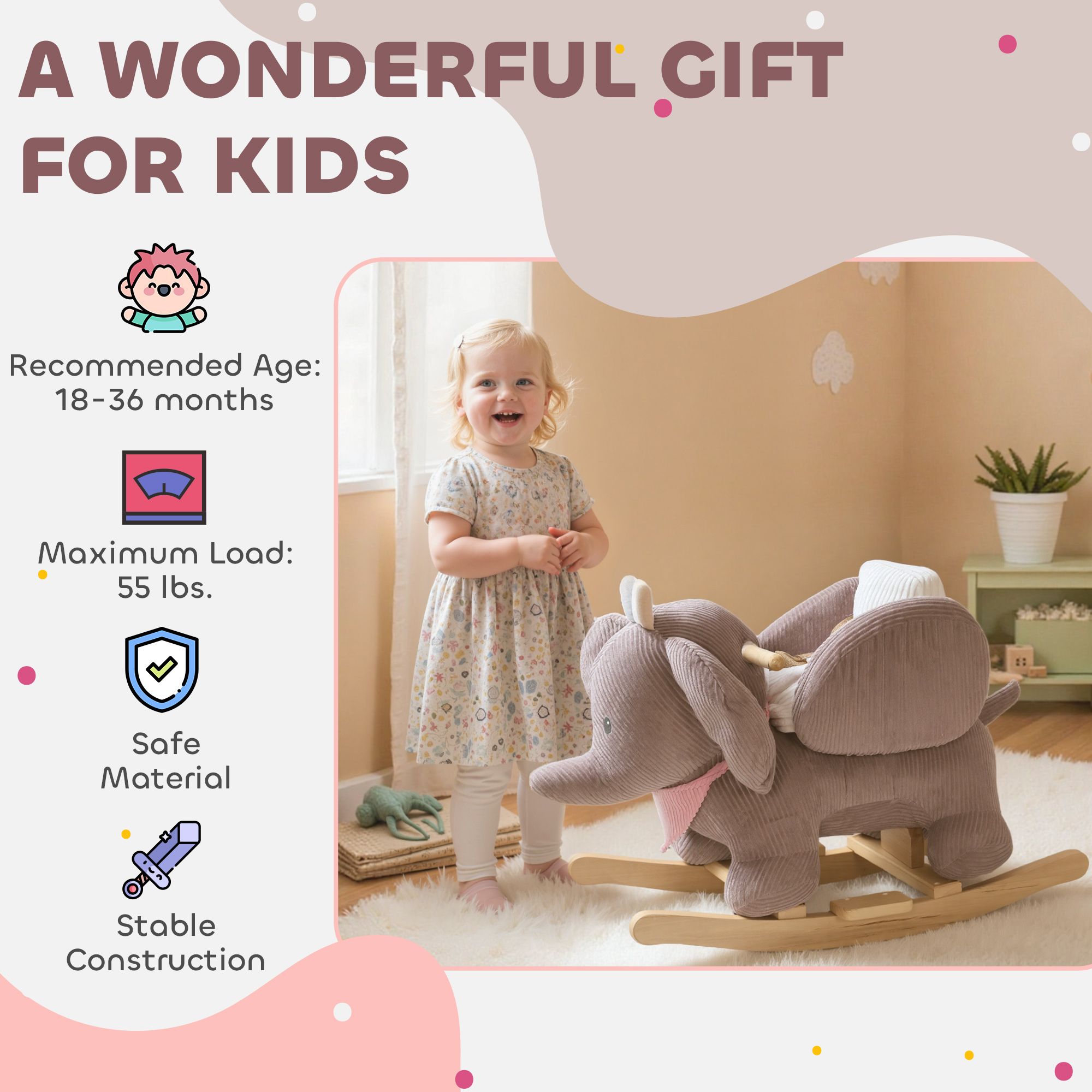 Elephant Rocker with Realistic Sound - variant view 8