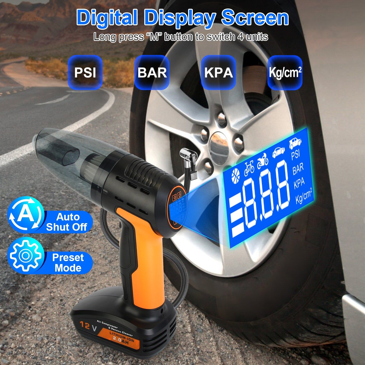Cordless Car Cleaner and Tire Pump Combo - variant view 14